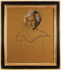 Princess diana's portrait is on display at althorp house. Princess Diana Approved Original Final Sketch For Royal Hussars Official Portrait