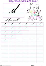 Free printable letter stencils for signs rehomegroupit. Cursive Small Letter D Worksheet