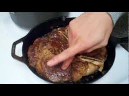 How To Sear Rib Eye Steak Using Cast Iron Pan Alton Brown S Method 1 Of 2 Rib Eye Recipes Alton Brown How To Cook Steak