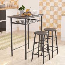 Find charming bistro tables, bistro chairs, sets, and more. Tidyard Bar Table With 3 Storage Shelves Chipboard Bistro Table Counter Height Pub Table For Kitchen