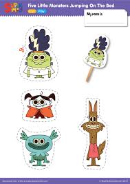 Five Little Monsters Jumping On The Bed Play Set Super Simple Monster Jump Little Monsters Playset