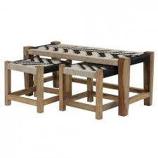 Ensemble Banc 2 Tabourets Bois Et Corde Tressee Ecru Et Noir En 2020 Tabouret Bois Canape En Bois Et Accessoire Maison