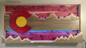 Handmade Wooden Colorado Flag Colorado Wall Art Colorado Flag Art Colorado Artwork
