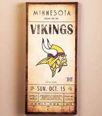 Nfl Classic Ticket Wall Art Wall Art Sign Viking Decor Wall Art
