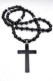 Men S Black Stainless Steel Cross Pendant Necklace Men S Black Agate Matte Black Onyx Beaded Necklace Mens Symbolic And Spiritual Necklace Stainless Steel Cross Pendant Cross Pendant Necklace Men Beaded Necklace Designs
