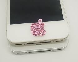 1pc Bling Pink Crystal Apple Iphone Home Button Sticker Charm For Iphone 4 4s 4g 5 5c Cell Phone Charm Valentine Gift On E Coque Ipad Coque De Telephone Iphone
