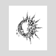 Tribal Sun And Moon An Art Print By Katrina Wold Inprnt You can edit any of drawings via our online image editor before 736x741 94 best black amp white drawing images on art drawings. tribal sun and moon by katrina wold