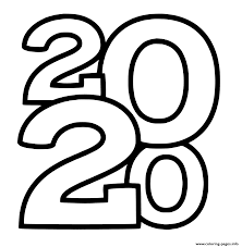New 2020 coloring pages on topcoloringpages.net. Line Art New Year 2020 Numbers Only Coloring Pages Printable