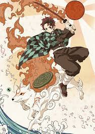 crossover ookami demon slayer kimetsu no yaiba 大神 鬼滅の刃 pixiv アニメの壁紙 カワイイアニメ 夜叉