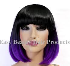 Long black and purple curls lavender ombre hair on the base of black locks would look rather dramatic and require a profound bleaching. Black To Purple Ombre Short Hair Quaebella