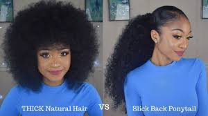 See their techniques in action in the video above. Slick Down Ponytail On Thick Natural Hair Disisreyrey Youtube