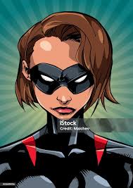 Superheroine Portrait Ray Light Stock Illustration