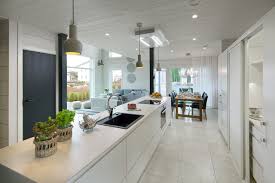 the open plan kitchen and building