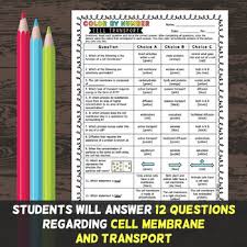 An experiment is designed to study the mechanism of sucrose uptake by plant cells. Cell Membrane And Transport Color By Number Science Color By Number