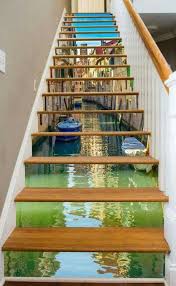 Maybe Someday I Ll Have Enough Artistic Skill With A Paintbrush To Paint My Stairs Like This This Is Such A Cool Staircase Design Stairs Design Stairway Art