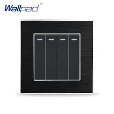 Hot Sale 4 Gang 1 Way Fluorescent Light Switches Wallpad Luxury Push Button Wall Light Switch Satin Metal Panel Rocker Switches Fluorescent Light Switches 4 Gangpush Button Wall Aliexpress