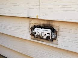 I just noticed this recently when the outdoor landscape lighting wouldnt come on. Is It Normal For Gfci Receptacles To Explode And Burn Home Improvement Stack Exchange