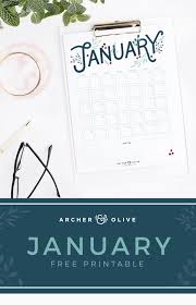January 2020 Freebie In 2020 Printable Calendar Dot Grid Journal Planner