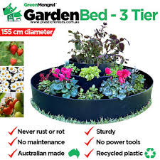Raised garden bed building instructions. 3 Tier Raised Garden Bed Recycled Plastic 60 90 125cm Diameter Black Or Grey Ebay