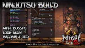 Nioh 2 Ninjutsu Build Melt Everything With Kunai Youtube