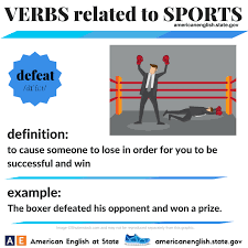 Verbs Related To Sports Defeat English Language Esl Efl Learn English Vocabulary And Grammar Ingleses
