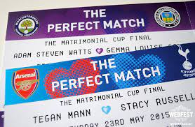 The Perfect Match Football Ticket Wedding Invites Wed Fest Ticket Wedding Invitations Wedding Invitations Invitations