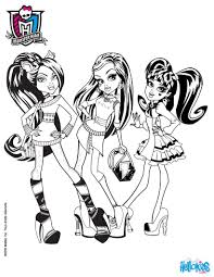 Monster High Coloring Pages Clawdeen Frankie And Draculaura Monster High Characters Coloring Pages Monster High Art