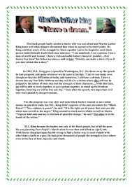 I Have A Dream Worksheet Free Esl Printable Worksheets Made By Teachers Reading Comprehension Reading Practice Worksheets I Have A Dream