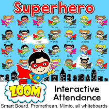 Superhero Theme Interactive Attendance Sheet For Interactive
