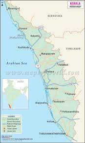 143582 bytes (140.22 kb), map dimensions: Kerala Road Map