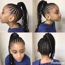 Kidshair Braids Braidstyles Lyfestylzsalon Girls Hairstyles Braids Cornrow Ponytail Little Girl Braids