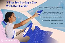 When you have bad credit, lenders typically require at least $1,000 down or 10 percent of the vehicle's selling price, whichever is less. 12 Tips For Buying A Car With Bad Credit