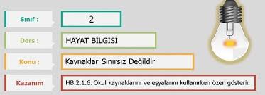 Aydınlatma araçlarını tasarruflu kullanmak için neler yapabiliriz ? 2 Sinif Kaynaklar Sinirsiz Degildir Konu Etkinligi Nedir