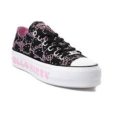 Black And Pink Converse High Tops Womens Converse Chuck Taylor All Star Lo Hello Kitty Platform Sneaker Black Pink 399618 Hello Kitty Shoes Chuck Taylors Toddler Girl Shoes