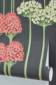 Allium Wallpaper Bold Wallpaper Art Deco Flowers Wallpaper