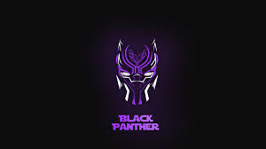 Download Wallpapers Of Black Panther Purple Dark Background Minimal Neon Hd 5k Creativ Black Panther Hd Wallpaper Neon Wallpaper Black Panther Wallpaper