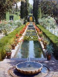 Jardin Del Granada Peter Bojthe Pintura De Jardin Cuadros De Paisajes Pintura Paisajistica