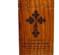 Religious Cross Cremation Urn for Adult Ashes, Wooden Box ...
