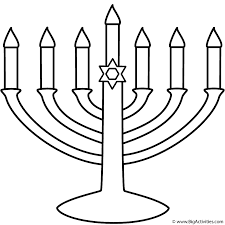 Funny cupcake with candle for birthday party. Menorah With Seven Candles Coloring Page Hanukkah