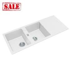 white granite quartz stone kitchen sink