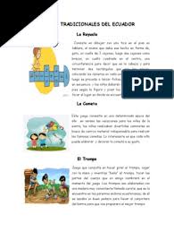 Uno de los juegos tradicionales más comunes en ecuador es la cometa. Juegos Tradicionales Del Ecuador Pdf