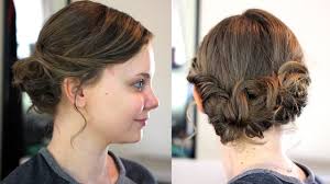 If your hair is curly, style with the tips from #8 and create two buns. Easy Updo For Medium Shoulder Length Hair Youtube