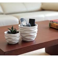 White Ceramic Flower Pots Modern Design Waving Curve Texture Tabletop Succulent Planter Set Of 2 Walmart Com Ceramic Flower Pots Ceramic Flowers Ceramic Plant Pots