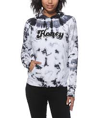 Black And White Tie Dye Hoodie Add Some Legit Style To Your Look With This Black And White Tie Dye Fleece Hoodie That Features A Slim Fit And A Honey Black Tie Dye Tie Dye Hoodie Honey