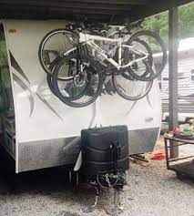 No problems with the trailer other than a pinched wiring harness which was my fault. Trailer Tongue Bike Rack Mod Jayco Rv Owners Forum