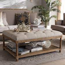 Check spelling or type a new query. Ophelia Co Ventura French Country Weathered Oak Beige Linen Rectangular Coffee Table Ottoman Wayfair