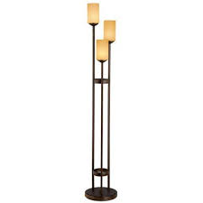 Portfolio 62 In 3 Light Oil Rubbed Bronze Floor Lamp With Beige Shade Bronze Floor Lamp Torchiere Floor Lamp Glass Floor Lamp