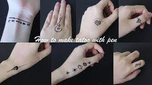 Hình dạng chính xác của chữ cái trên ấn phẩm tùy thuộc vào bộ chữ in được thiết kế. Nhá»¯ng Hinh XÄƒm Ä'Æ°á»£c Váº½ Báº±ng But Bi Ä'Æ¡n Giáº£n How To Make Tattoo At Home With Pen Youtube