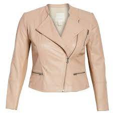 Plus Size Women S Sejour Leather Moto Jacket 250 Liked On Polyvore Featuring Outerwear J Plus Size Leather Jacket Leather Moto Jacket Pink Leather Jacket