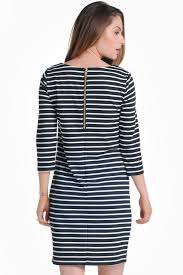Navy White Striped 3 4 Sleeve Dress Next Dresses With Sleeves Dresses Navy White Stripe